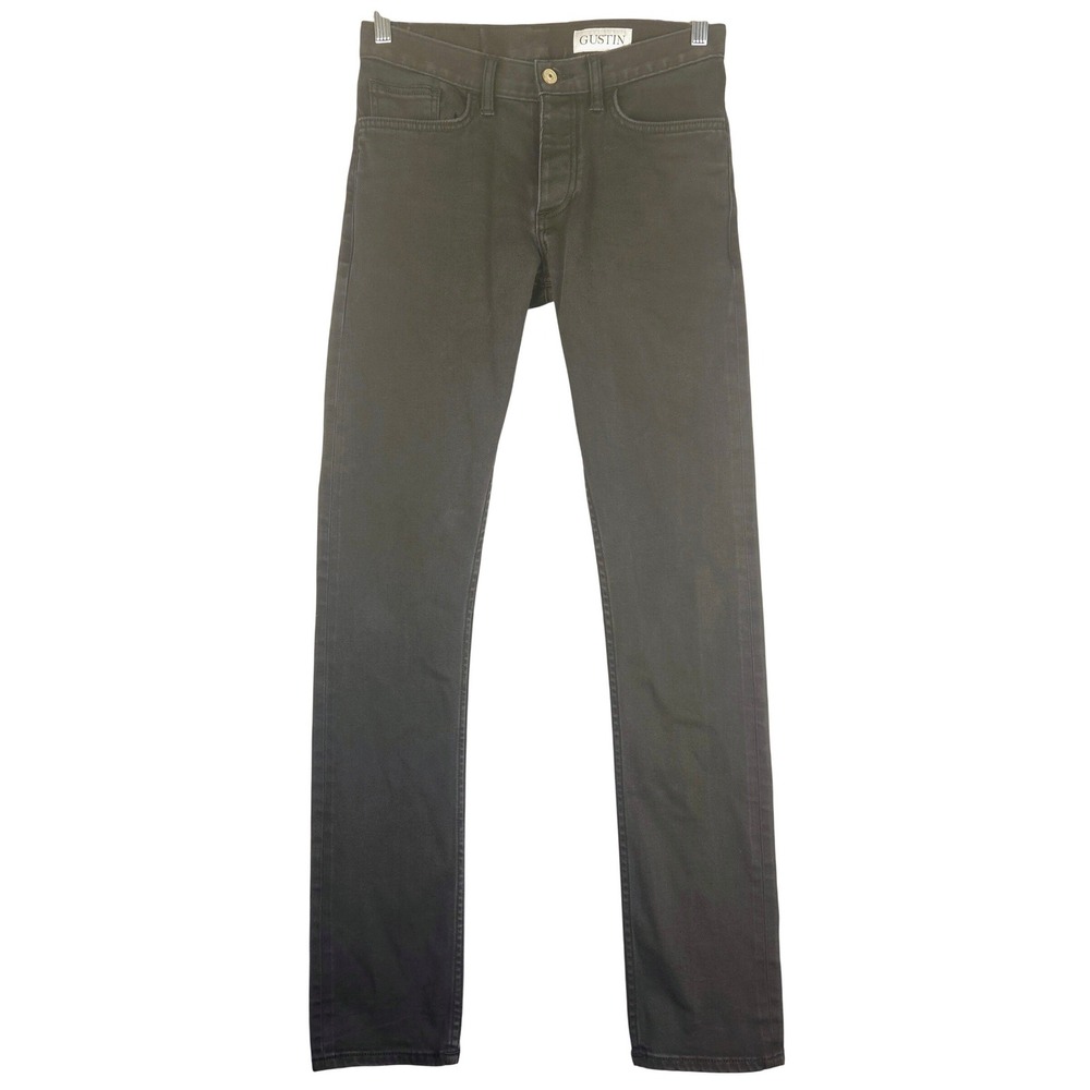 Gustin Slim‎ Fit Black Jeans Mens Button Fly Made in USA California Denim 30x33